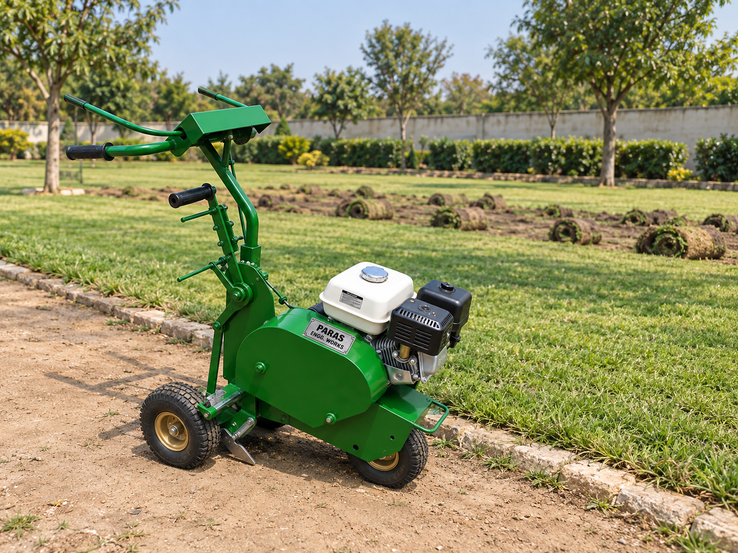 Sod cutter machine manufacturer India — Honda petrol engine, 12 and 18 inch, Paras Engg. Works